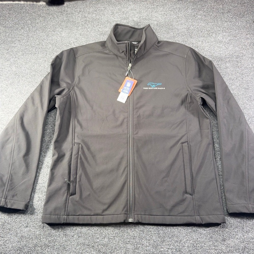 Ford Mustang Mach-E Elevate Mens XL Black Softshell Jacket Full Zip NWT